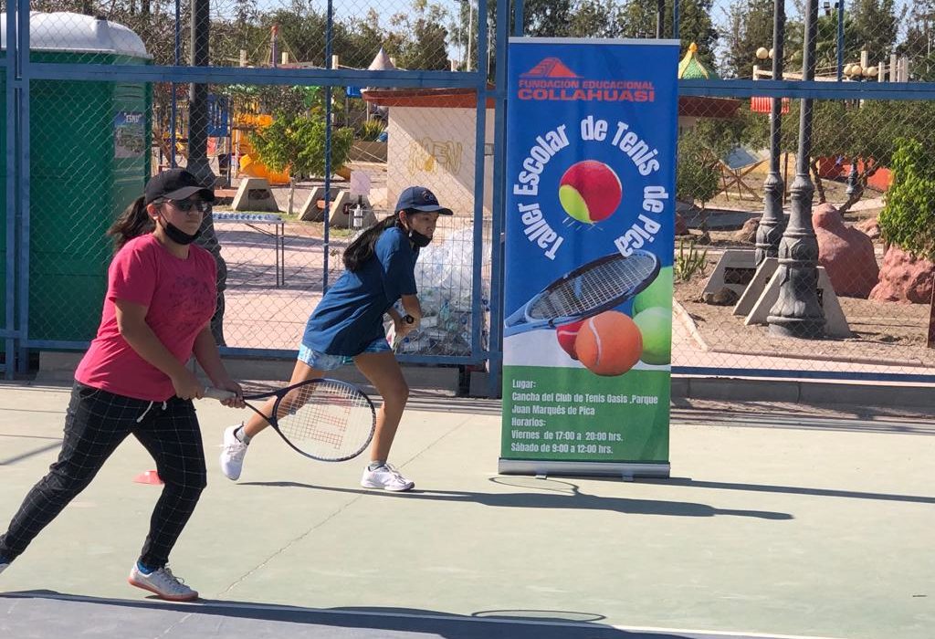 Clínica deportiva de tenis en Pica busca incentivar habilidades en estudiantes