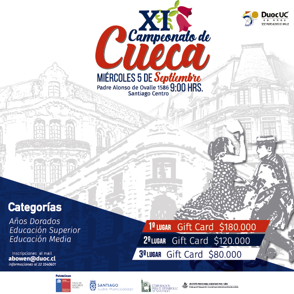 Participa en el XI Campeonato de Cueca Duoc UC 2018