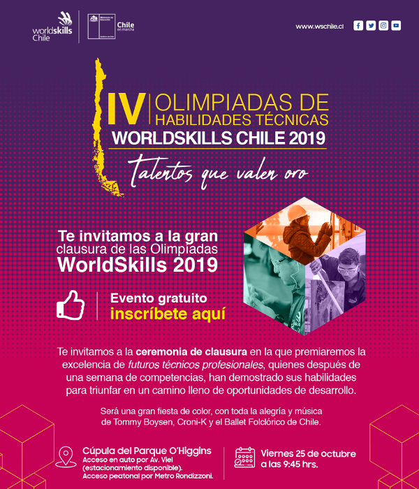 Gran clausura de las Olimpiadas Worldskills 2019